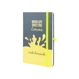Книга записна Optima Lemonade А5, тверда обкладинка, гумка, лінія (O20812-40)