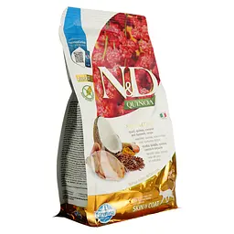 Сухий беззерновий корм для котів Farmina N&D Grain Free Quinoa Cat Skin&Coat Adult, при харчовій алергії, перепілка, кіноа, кокос, куркума, 300 г - мініатюра 2