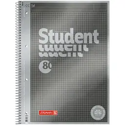 Книга записна Brunnen Коледж-блок А4 Premium, антрацит, клітинка, 80 аркушів (10-671 45)