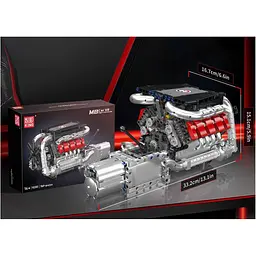 Конструктор Mould King Mking Двигун і коробка передач MB V8 (10203) [161049] - мініатюра 9