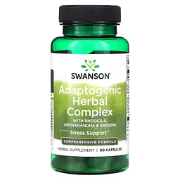 Адаптогенний Рослинний Комплекс із Родіолою, Ашвагандою та Женьшенем Adaptogenic Herbal Complex - 60 капсул