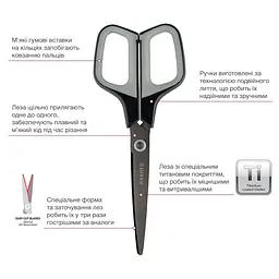 Ножиці Axent Titanium 19 см графітно-сірі (6306-03-A) - мініатюра 2
