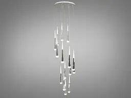 Люстра стельова LED Diasha 3002/15HR, 60W, 3300 лм, хром, для холу, каскадна, регулювання висоти, IP20