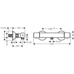 Термостат для душу Hansgrohe Ecostat Universal EcoSmart 13122000 Хром - мініатюра 2