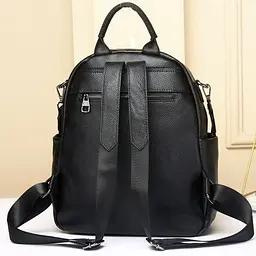 Стильний жіночий шкіряний рюкзак чорний міський 51124 Tiding Bag - мініатюра 10