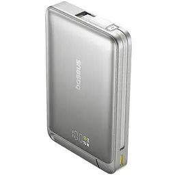 Портативний ЗП Power Bank Baseus Nomos Qi2 Kickstand OS with Cable 45W з БЗП 10000 mAh (P10078800) Lunar Gray