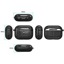 Силіконовий чохол Primo Carbon Fiber для AirPods Pro 2 Black - мініатюра 3