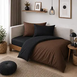 Дитяча постільна білизна MIRSON JUNIOR фланель Black/Brown 150х220см (2200012801628)