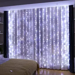 Гірлянда світлодіодна від мережі Штора CRT-011-2W 19560 3х2 м 300 LED холодна біла - мініатюра 3