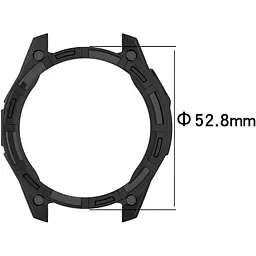 Чохол-бампер DK для Garmin Fenix ​​8 51mm Solar Силікон Outlines (black) - мініатюра 4