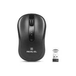 Мишка REAL-EL RM-450W Wireless/Bluetooth Black/Gray (EL123200046) - мініатюра 4
