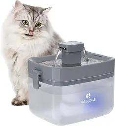 Фонтан для кота ELS PET 1,5 л з LED підсвіткою та фільтром, Прозорий - мініатюра 2