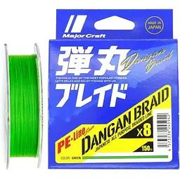 Шнур Major Craft Dangan Braid X8 200 m салат. #1.2/0.16 mm 25lb/9.8 kg (1013-772.73.48)