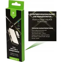 Концентратор Vinga Type-C to 4K HDMI+USB3.0+PD aluminium (VCPHTC3AL) - мініатюра 3