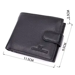 Горизонтальний гаманець середнього розміру з натуральної шкіри ST Leather 22454 чорний - мініатюра 4