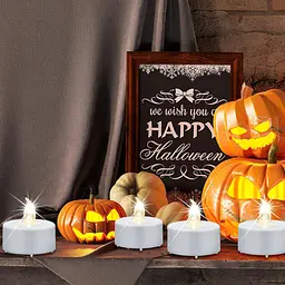 Безпламні світлодіодні чайні свічки Biyanuo Tea Light, 12 шт. Мерехтливі червоні 200+ годин Tealight Candle - мініатюра 6