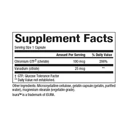Хром Natural Factors 125 мкг (Chromium & Vanadium) - 90 капсул - мініатюра 2