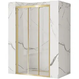 Душові двері Rea Alex 90 brushed gold REA-K2506, прозорий, золотий