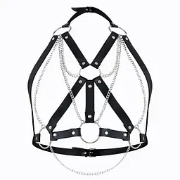 Портупея жіноча Art of Sex - Aiden Leather harness, чорна, L-2XL