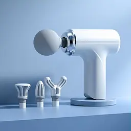 Портативний перкусійний масажер 6 швидкостей 4 насадки mini Massage Gun MG-203 для тіла - мініатюра 2