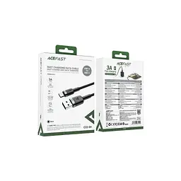 Дата кабель USB 2.0 AM to USB-C 1.2m 60W black Acefast (6974316285144) - мініатюра 4