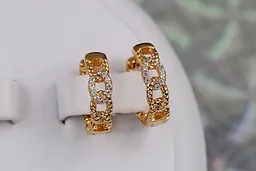 Сережки Xuping Jewelry ланцюг 1.6 см золотисті - мініатюра 2