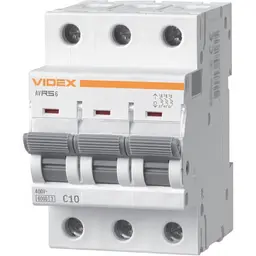 Автоматичний вимикач Videx Resist RS6 3п 10А 6кА С (VF-RS6-AV3C10)