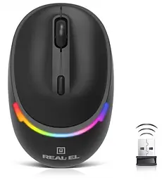 Комп'ютерна миша Real-El RM-440W Rechargeable Wireless Black teh0024024 - мініатюра 2