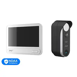 Комплект IP-відеодомофона з WiFi TVT TE-KT6101-001 White: відеодомофон 7" TD-E2137-PE/TP/WF, відеопанель 2Mp TD-E3110-IC/PE/WF, кутовий кронштейн, монтажна коробка з козирком (82-00412) - мініатюра 3