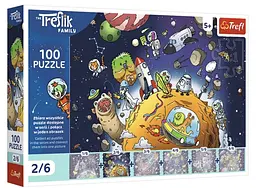 Пазл "The Treflik Family. Трефлік в космосі" 2/6 100 елементів 16542 Trefl, в коробці (5900511165425)