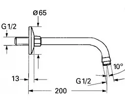 Кронштейн для верхнього душу Grohe Relaxa Neutral 27406000 Хром - мініатюра 2