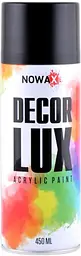 Акрилова спрей-фарба Nowax DecorLux 450 мл Чорний матовий (MATT BLACK/RAL9005) (NX48011)