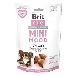 Ласощі для собак малих порід Brit Care Mini Treats Mood проти стресу, ягня та ваніль 50 г (112372)