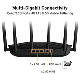 Бездротовий маршрутизатор Asus TUF Gaming BE6500 (TUF-BE6500) (90IG0920-MO9C00) - мініатюра 4