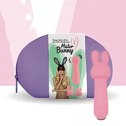 Мінівібратор FeelzToys Mister Bunny Pink з двома насадками - мініатюра 1