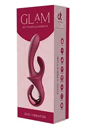 Вібратор-кролик Dreamtoys Glam Duo Vibrator 22.7 см бордовий - мініатюра 2