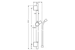 Душова штанга Hansgrohe Unica S Pura 90 см зі шлангом 160 см brushed nickel 28631820 - мініатюра 2