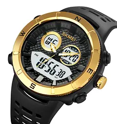 Чоловічий наручний годинник 2014GDWT Gold-White Skmei acs0030393 - мініатюра 2