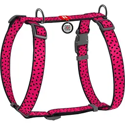 Шлея для собак анатомічна Waudog Nylon Кавун, S, рожевий (5613)