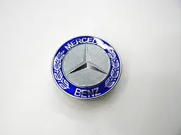 Емблеми коліс Mercedes (Хром + Сині) 75 мм (4 шт) - мініатюра 4