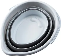 Відро складане MBM My Home Bin-17 біло-сіре 10 л (BIN-17 10L WHITE/GRAY) - мініатюра 2