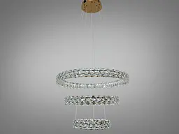 Підвісна LED-люстра Diasha 7895/800+600S-gold для вітальні, залу та сходів, кришталь, 95 W, 75 см, 16-25m2 - мініатюра 4