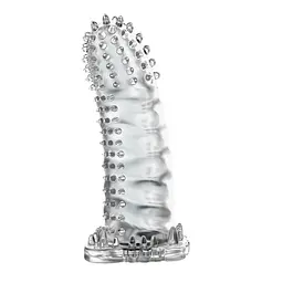 Насадка на член Baile Brave Man Penis Sleeve Crystal, 14 см (прозорий) - мініатюра 5
