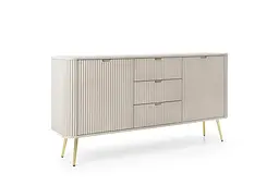 Комод Perfect Home Зова / Zova 2-дверний з 3 шухлядами і золотими ніжками KSZ168 Кашемір (PFH-091282) - мініатюра 4