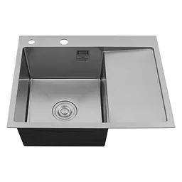 Кухонна мийка Kroner KRP Gebürstet - 6350LHM (3.0/1.0 мм) (CV031320) - мініатюра 2