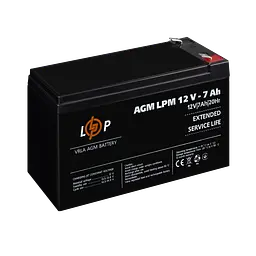 Акумулятор AGM LPM 12V - 7 Ah - мініатюра 3