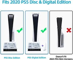 Wigearss Вертикальна охолоджуюча підставка для PS5 з вентилятором та двома контролерами - мініатюра 3
