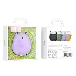 Бездротові TWS навушники Hoco EW45 Cat Case Lilac Cat - мініатюра 5
