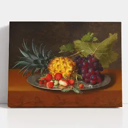 Інтер'єрна картина Фрукти на тарілці, Отто Дидрик Оттесен, Still Life, репродукція картини, натюрморт, 45×60 см (id7038)