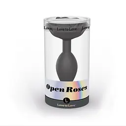 Силіконова анальна пробка Love To Love OPEN ROSES L SIZE - BLACK ONYX - мініатюра 6